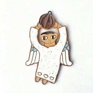 Monk Ceramic Clay Pottery Hanging Wall Plaque SIGNED BASKETBALL